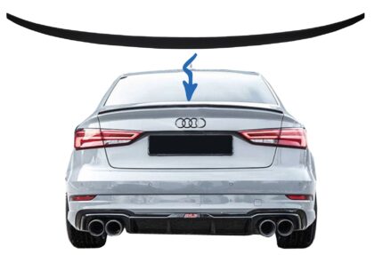 Trunk Spoiler suitable for Audi A3 8V Sedan (2013-Up) Matte Black