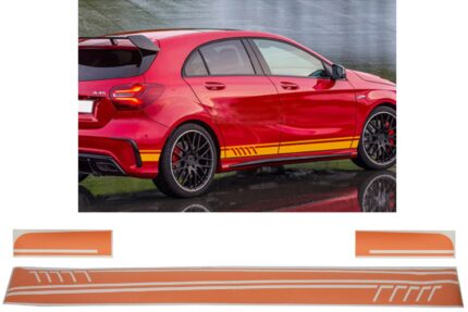 Side Decals Sticker Vinyl Matte Orange suitable for Mercedes C238 Coupe W212 W213 E200 E300 E350 E46 E63 C207 A207