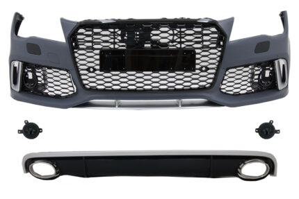 Front Bumper with Diffuser and Exhaust Tips suitable for Audi A7 4G Pre-Facelift (2010-2014) RS7 Design