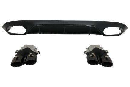 Rear Diffuser with Exhaust Tips suitable for Mercedes E-Class C238 A238 AMG Sport Line Coupe Cabrio (2016-2019) E53 Night Package Design