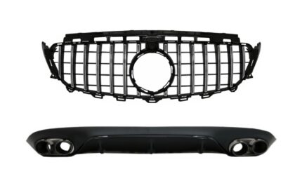 Rear Diffuser with Exhaust Tips and Central Grille with 360 Camera suitable for Mercedes E-Class C238 AMG Sport Line (2016+) E53 GT-R Design