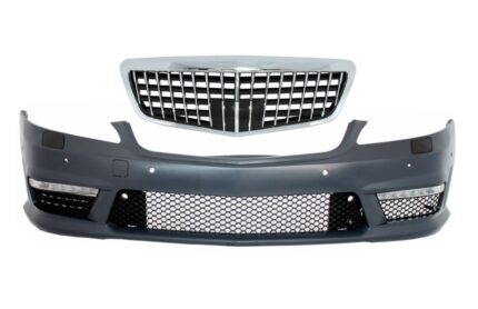 Front Bumper suitable for Mercedes S-Class W221 (2005-2012) with Single Frame Front Grille S63 S65 Design