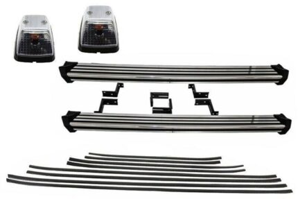 Running Boards Side Steps with Add On Door Moldings Strips and Turning Lights suitable for Mercedes G-Class W463 (1989-2015)
