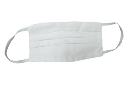 Package of 5 Reusable Mask with Folds 100% Cotton 2 Layers Unisex Washable 10 Filters PPS 330 Microns