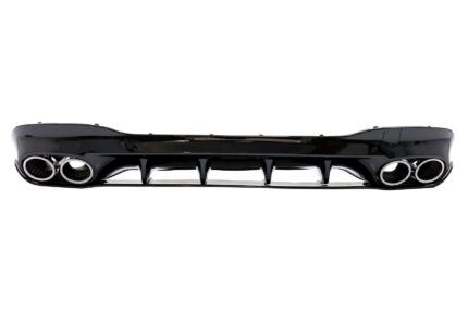 Rear Diffuser and Chrome Exhaust Tips suitable for Mercedes CLA X118 Shooting Brake C118 Coupe Sport Line (2019-up) CLA45S Design Aerodynamic Package