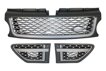 Central Grille and Side Vents Assembly suitable for Range Rover Sport Facelift (2009-2013) L320 Autobiography Look FULL Silver Edition