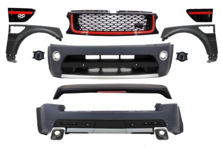 Body Kit suitable for Land Range Rover Sport L320 Facelift (2009-2013) Autobiography Design Black Red Grille Edition