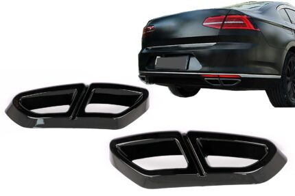 Muffler Tips Decorative Frames suitable for VW Passat B8 3G GTE / Alltrack (2015-2019) Piano Black