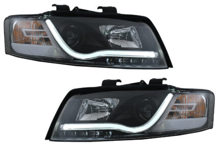 Headlights LED DRL suitable for Audi A4 8E (10.2000-10.2004) Daytime Running Lights Black