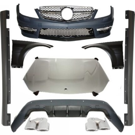 Complete Conversion Retrofit Body Kit suitable for Mercedes W204 C-class Facelift (2011-2014) C63 Design