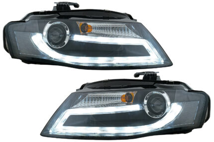 Headlights suitable for Audi A4 B8 8K (2008-2011) LED Daytime Running Light Bar Xenon Design LHD