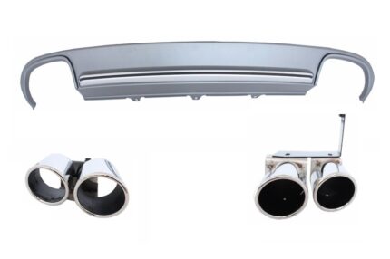 Suitable for AUDI A4 B8 Sedan Facelift (2012-up) Rear Bumper Valance Diffuser & Exhaust Tips S4 Design