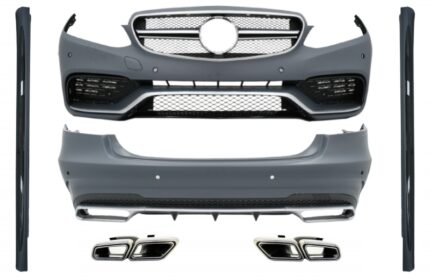 Complete Body Kit with Exhaust Tips suitable for Mercedes E-Class W212 Facelift (2013-2016) E63 Design
