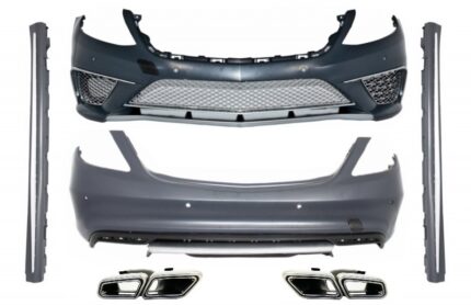 Body kit suitable for Mercedes S-Class W222 (2013-06.2017) Bumper with Side Skirts and Exhaust Tips S63 Look LWB