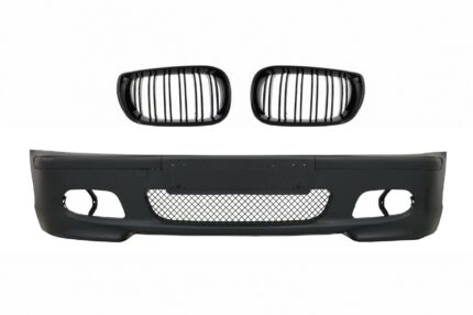 Front Bumper suitable for BMW 3 Series E46 Facelift Sedan Touring (2001-2004) M-Tech Look with Central Grille M Design Piano Black