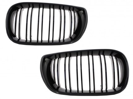 Central Kidney Grilles suitable for BMW 3 Series E46 Facelift (10.2001-2005) Double Stripe M Design Piano Black