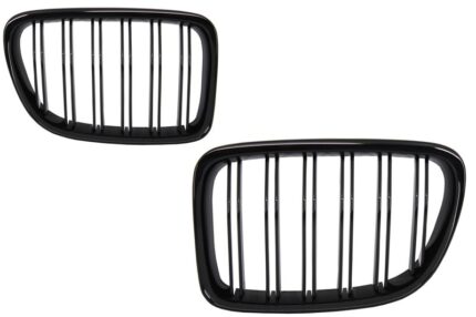 Central Grilles Kidney Grilles suitable for BMW X1 E84 (2009-2014) Piano Black Double Stripe Design