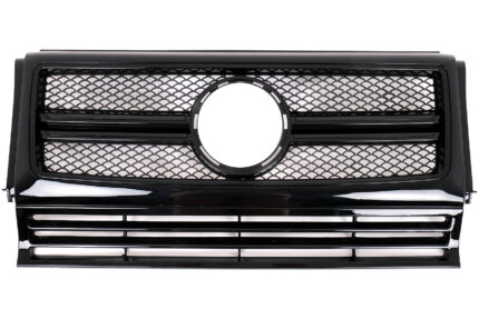 Front Grille suitable for Mercedes W463 G-Class (1990-2012) New G65 G63 Design Piano Full Black Edition