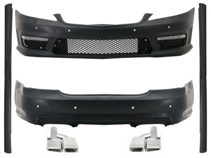Complete Body Kit suitable for Mercedes S-Class W221 (2005-2013) LWB with Exhaust Muffler Tips S63 S65 Design