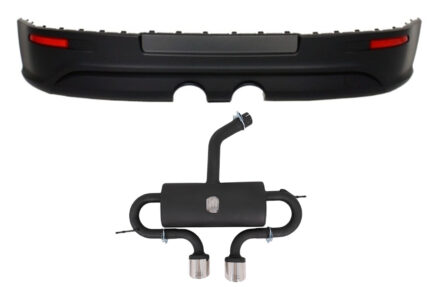 Rear Bumper Extension suitable for VW Golf V (2003-2007) R32 Look and Complete Exhaust System