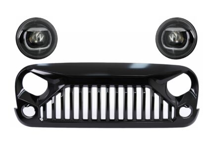 Assembly of Central Grille Front Grille suitable for JEEP Wrangler / Rubicon JK (2007-2017) Black with HID Bi-Xenon Headlights
