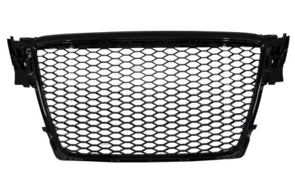 Badgeless Front Grille suitable for Audi A4 B8 (2007-2012) RS Design Piano Black