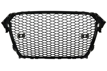 Badgeless Front Grille suitable for Audi A4 B8 Facelift (2012-2015) RS Design Piano Black With and Without PDC