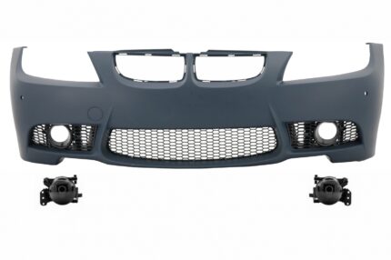 Front bumper suitable for BMW 3 series E90 Sedan E91 Touring (2004-2008) Non LCI M3 Design with Fog Lights Smoke
