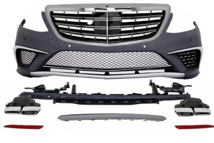 Body Kit suitable for Mercedes S-Class W222 Sport Line Package (2013-06.2017) S63 Design With Central Grille Chrome
