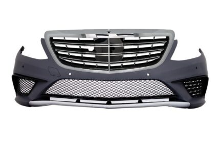 Front Bumper suitable for Mercedes W222 S-Class (2013-06.2017) S63 Design with Central Grille Chrom