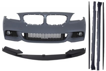 Front Bumper suitable for BMW 5 Series F10 F11  (2011-2014) with Extension Lip and Side Skirts M-Performance Design