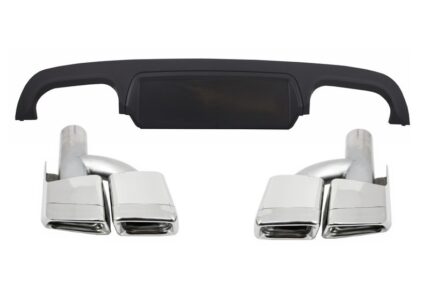 Rear Bumper Diffuser with Exhaust Muffler Tips suitable for Mercedes S-Class W221 (2005-2013)