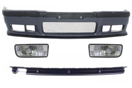 Body Kit suitable for BMW 3 Series E36 (1992-1997) With Chrome Fog Lights and Rear Bumper Spoiler M3 Design