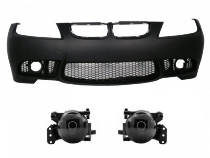 Front Bumper suitable for BMW 3 Series E90 Sedan E91 Touring (2004-2008) Non LCI M3 Design with Fog Lights Smoke