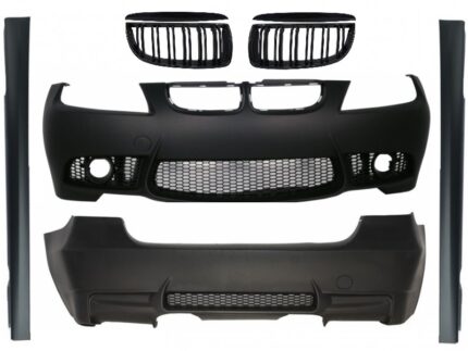 Body Kit suitable for BMW E90 3 Series (2004-2008) Non-LCI M3 Design with Grille Double Stripe Piano Black