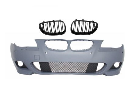 Front Bumper with Central Kidney Grilles suitable for BMW 5 Series E60 E61 (2007-2010) M-Technik Design Without Fog lights