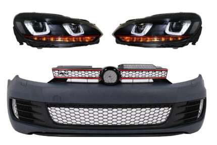 Front Bumper with Headlights LED Dynamic Turning Light suitable for VW Golf VI 6 (2008-2013) GTI Look