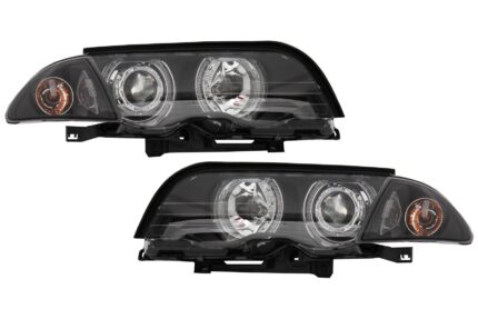 Headlights LED Angel Eyes suitable for BMW E46 Limousine Touring (1998-2001) Black