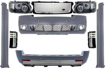 Complete Conversion Autobiography Design Body Kit suitable for Land Range Rover Vogue L322 (2002-2012) Retrofit to Facelift (2010-up) Black Silver Grille Edition