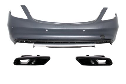Rear Bumper With Exhaust Muffler Tips Black Edition suitable for Mercedes W222 S-Class (2013-up) S63 Design
