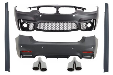 Body Kit suitable for BMW F30 (2011-2019) EVO II M3 CS Design with Exhaust Muffler Tips Quad M-Power Black