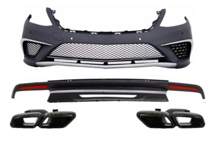 Body Kit suitable for Mercedes S-Class W222 Sport Line Package (2013-06.2017) S63 Design with Black Exhaust Muffler Tips