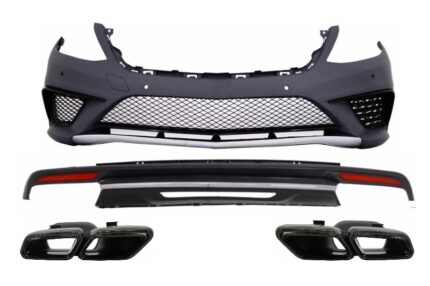 Body Kit suitable for Mercedes S-Class W222 Sport Line Package (2013-06.2017) S63 Design with Black Exhaust Muffler Tips