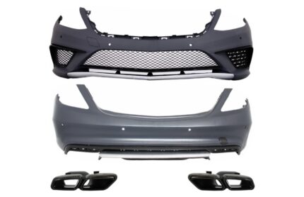Body Kit suitable for MERCEDES Benz W222 S-Class (2013-06.2017) S65 Design with Exhaust Muffler Tips Black