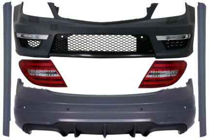 Body Kit suitable for Mercedes C-class W204 (2007-2015) Facelift C63 Design with LED Taillights
