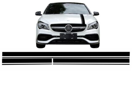Set Sticker Matte Black Upper Bonnet Roof & Tailgate suitable for Mercedes CLA W117 C117 X117 (2013-2016) A-Class W176 (2012-2018) 45 Design