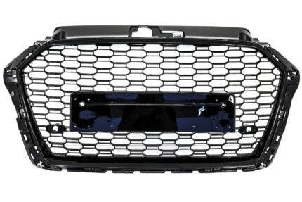 Badgeless Front Grille suitable for Audi A3 8V Facelift (2017-2018) RS3 Design Piano Black