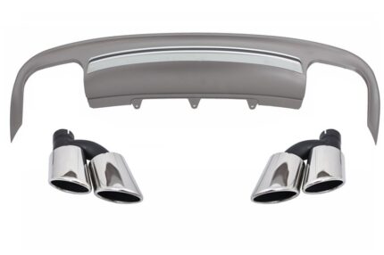 Rear Bumper Diffuser with Exhaust Muffler Tips suitable for Audi A5 8T Sportback Standard Facelift (2012-2015) S5 Design