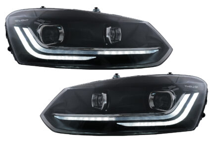 LED Headlights suitable for VW Polo Mk5 6R 6C (2010-2017) Dynamic Sequential Turning Light