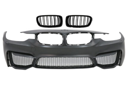 Front Bumper suitable for BMW 3 Series F30 F31 (2011-2019) M3 Design with Double Stripe Grilles M Design Piano Black